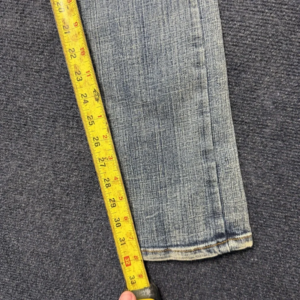 Y2K No Boundaries Skinny Jeans Juniors 3 Blue Embroidered Studded Stretch Denim